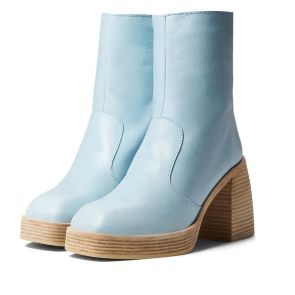 NEW $278 FREE PEOPLE CELESTE BLUE RUBY PLATFORM BOOTIES / BOOTS SIZE 39.5 / 9.5 - Picture 2 of 11